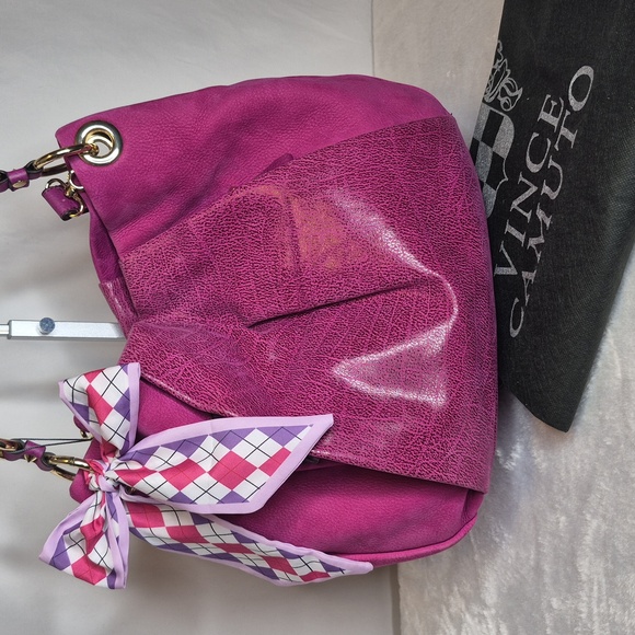 Vince Camuto Large Purple Leather Shoulder Crossbody Bag w/Dust Bag - Picture 8 of 17